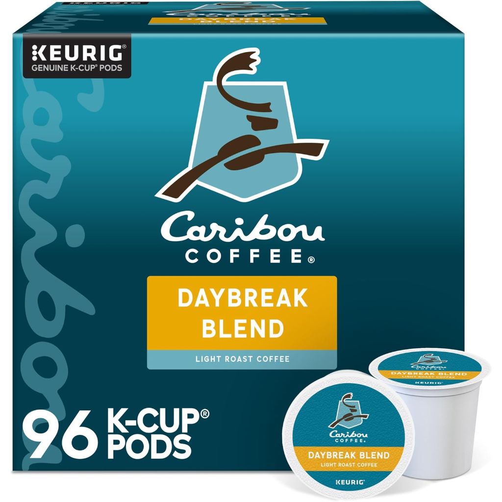 Caribou Coffee Daybreak Morning Blend Light Roast Keurig K-Cup Pods, 96ct