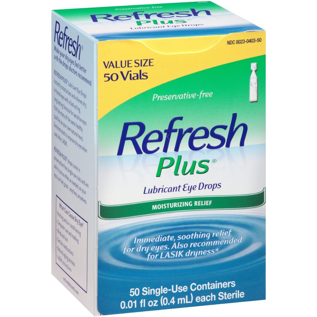 Refresh Plus Lubricant Eye Drops - 50 Single-Use Containers