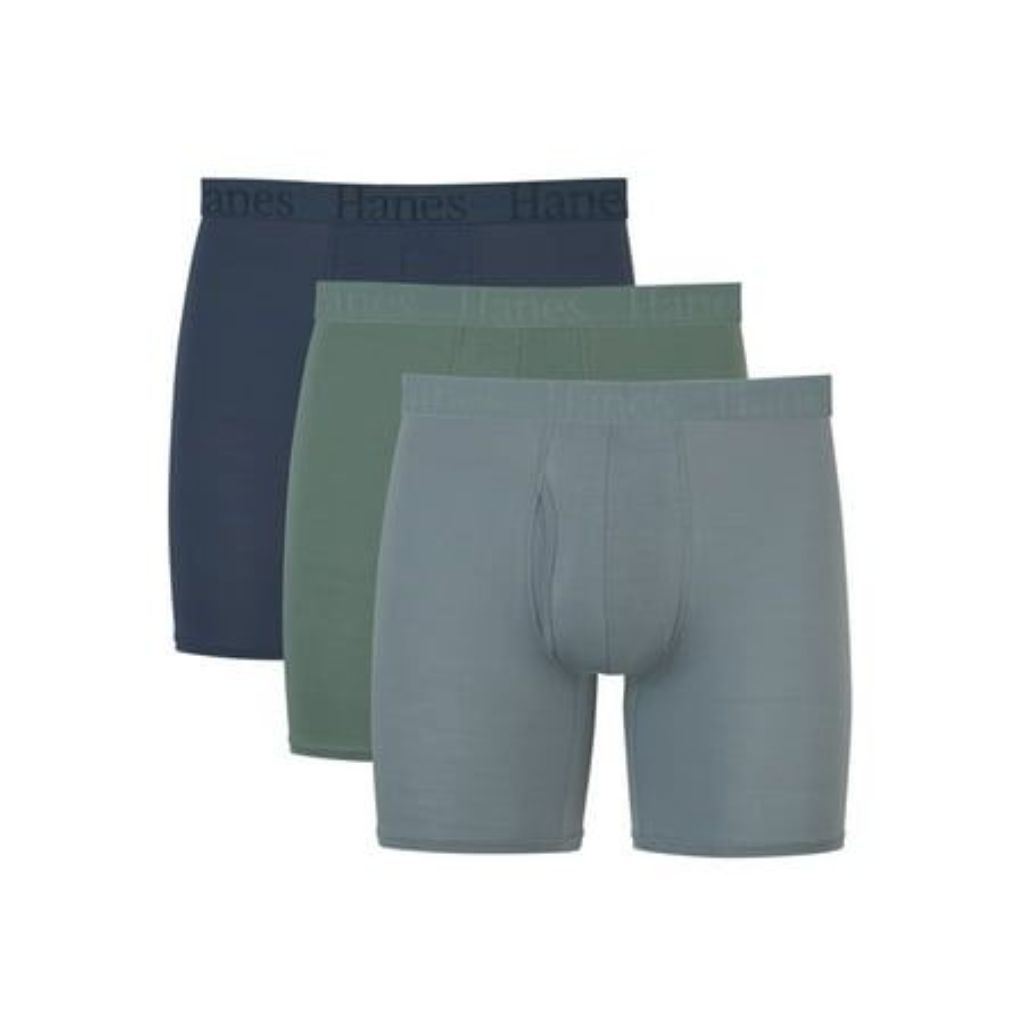 Hanes Originals Men's SuperSoft Boxer Briefs - Assorted Colors, Large (3 Pair)