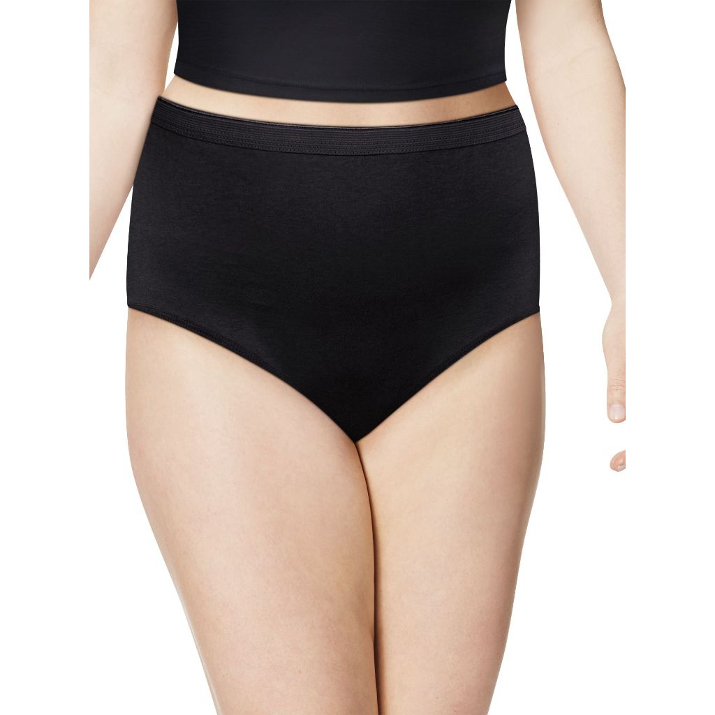 Hanes Just My Size Women's Cotton High Brief Underwear, 6-Pack (Plus ) Assorted 11