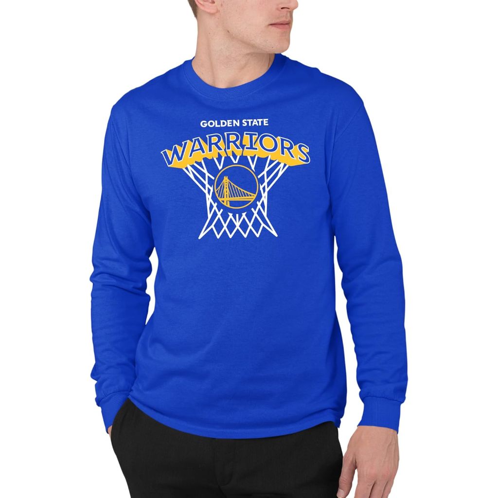 Junk Food x NBA Adult's Officially Licensed Adult Long Sleeve Shirt - Golden State Warriors, Blue (2XL)