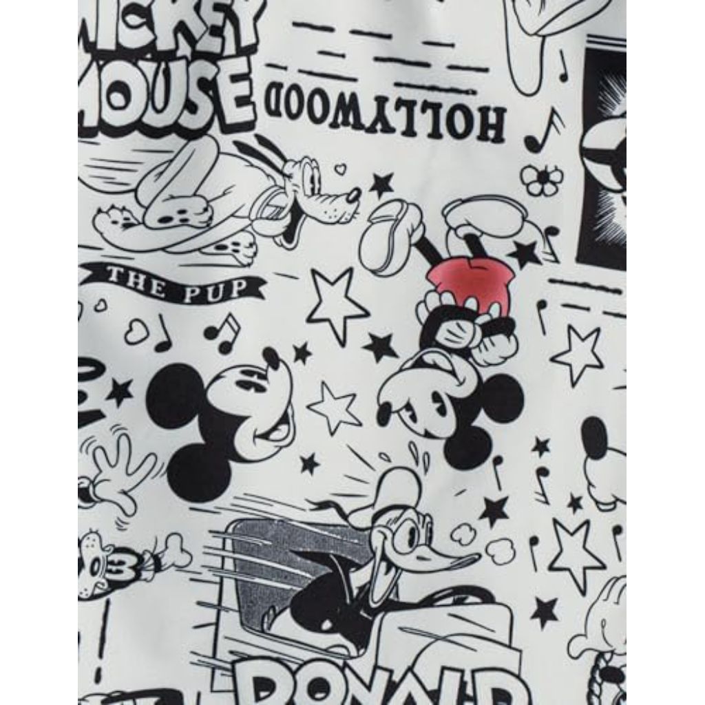 Men's Disney Mickey Mouse Swim Trunks - Black/White, Medium