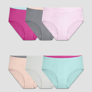 Fruit of the Loom Women's Breathable Micro-Mesh Low-Rise Briefs - Assorted Colors, Size 8/XL (6 Pairs)