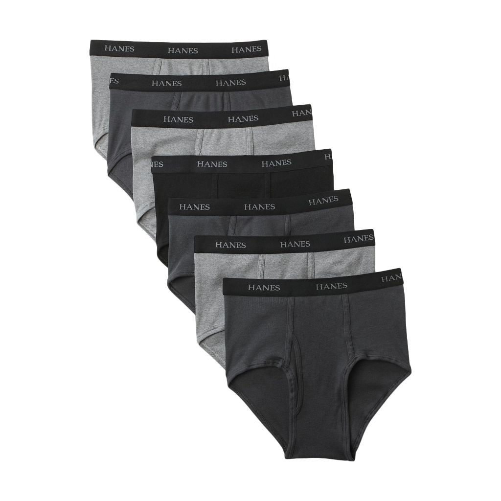 Hanes Men's Ultimate Comfort Soft Briefs - Black/Gray, Size M (7 Pair)