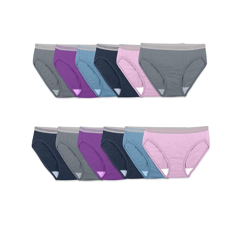 Fruit of the Loom Women's Heather Bikini Panties - Size 9 (12 Pair)