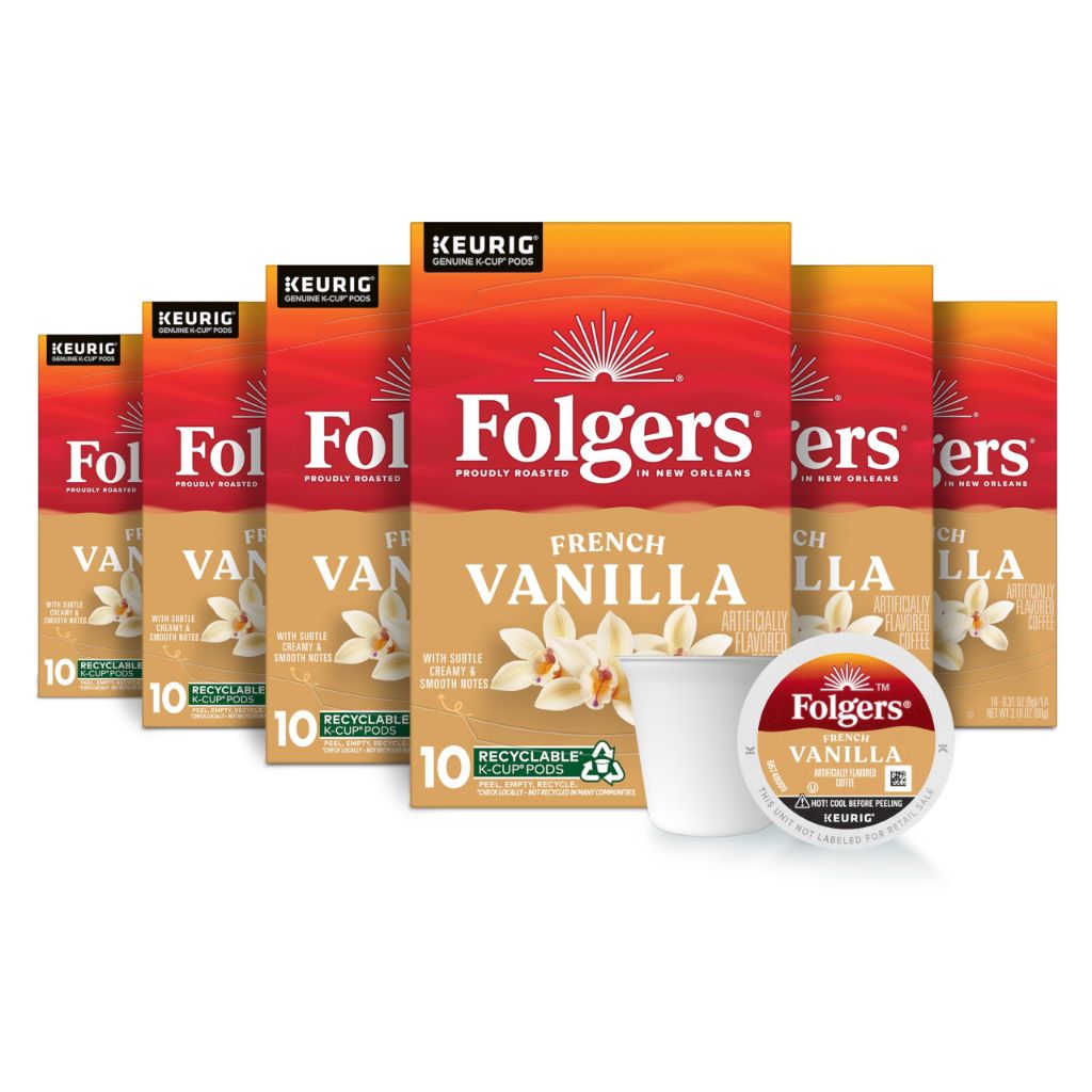 Folgers French Vanilla Keurig K-Cup Coffee Pods, 60ct.