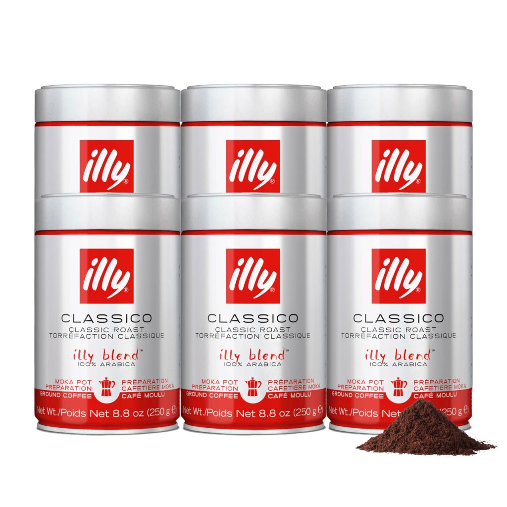 illy Classico Medium Roast Ground Moka Coffee - 8.8oz (6 Pack)