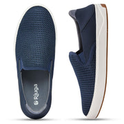 RIUGA Men's Orthopedic Slip-On Loafers with Arch Support - Blue Depth, Size 7