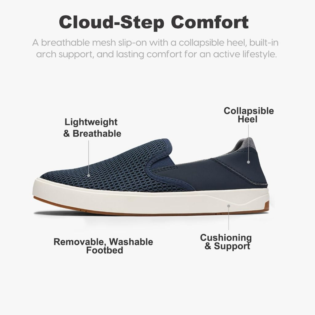 RIUGA Men's Orthopedic Slip-On Loafers with Arch Support - Blue Depth, Size 7