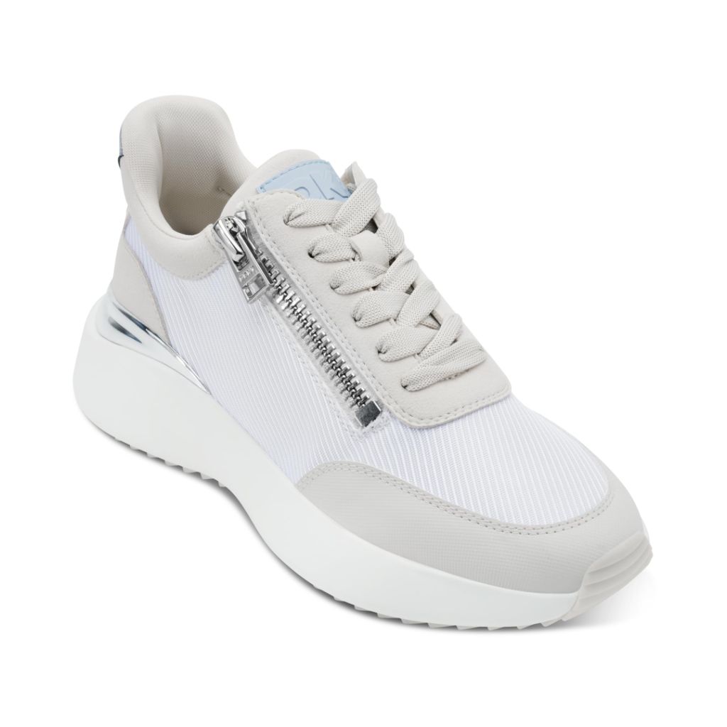 DKNY Women's Zacata Lace Up Sneaker - Khaki/Blue, Size 6.5