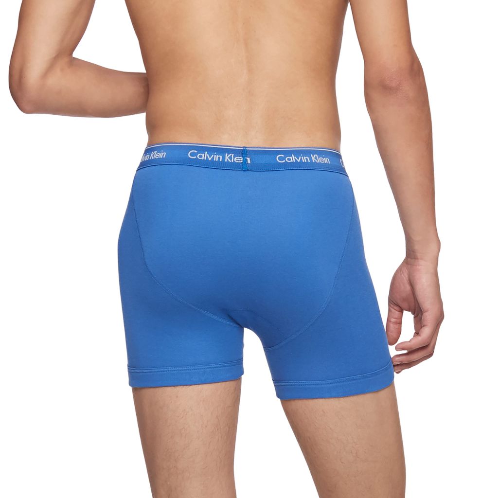 Calvin Klein Men's Cotton Classics Boxer Briefs - Medieval Blue/Minnow/Blue Bay, Size Large (3 Pair)