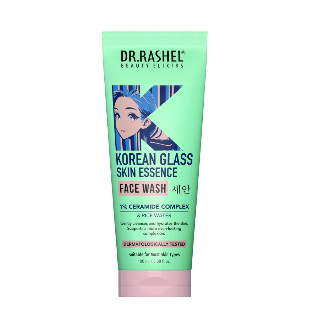DR.RASHEL Korean Face Wash With Rice Water & 1% Ceramide Complex Hydrating Gentle Cleanser - 3.38 fl. oz.