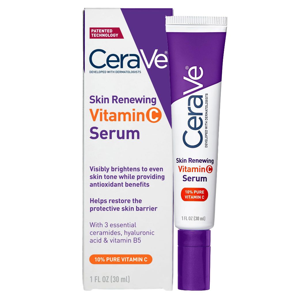 CeraVe Skin Renewing Vitamin C Serum with Hyaluronic Acid, 10% Pure Vitamin C (Fragrance Free) 1 fl. oz.