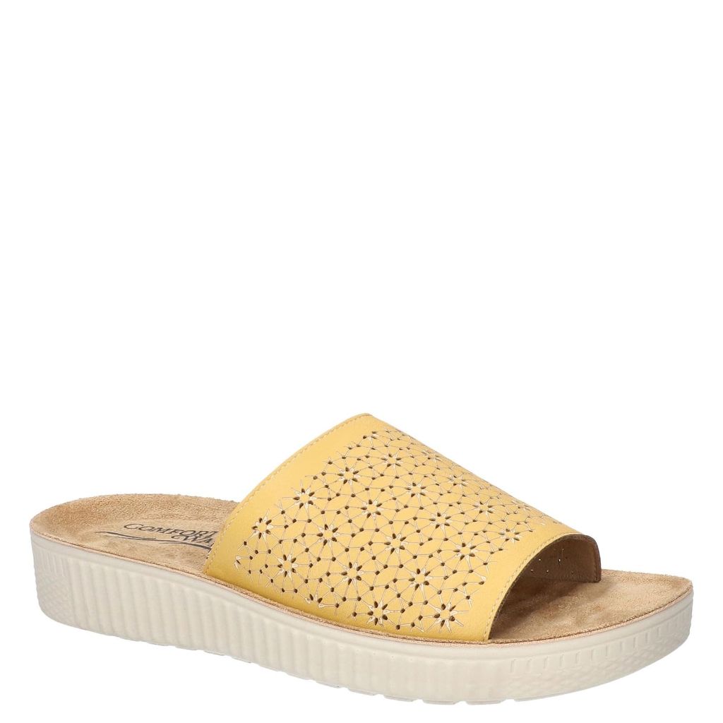 Comfort Wave Women's Ivey Slide Sandals - Yellow, Size 9.5W