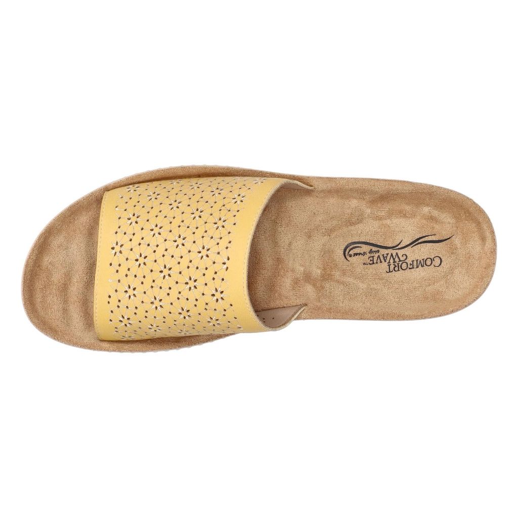 Comfort Wave Women's Ivey Slide Sandals - Yellow, Size 9.5W