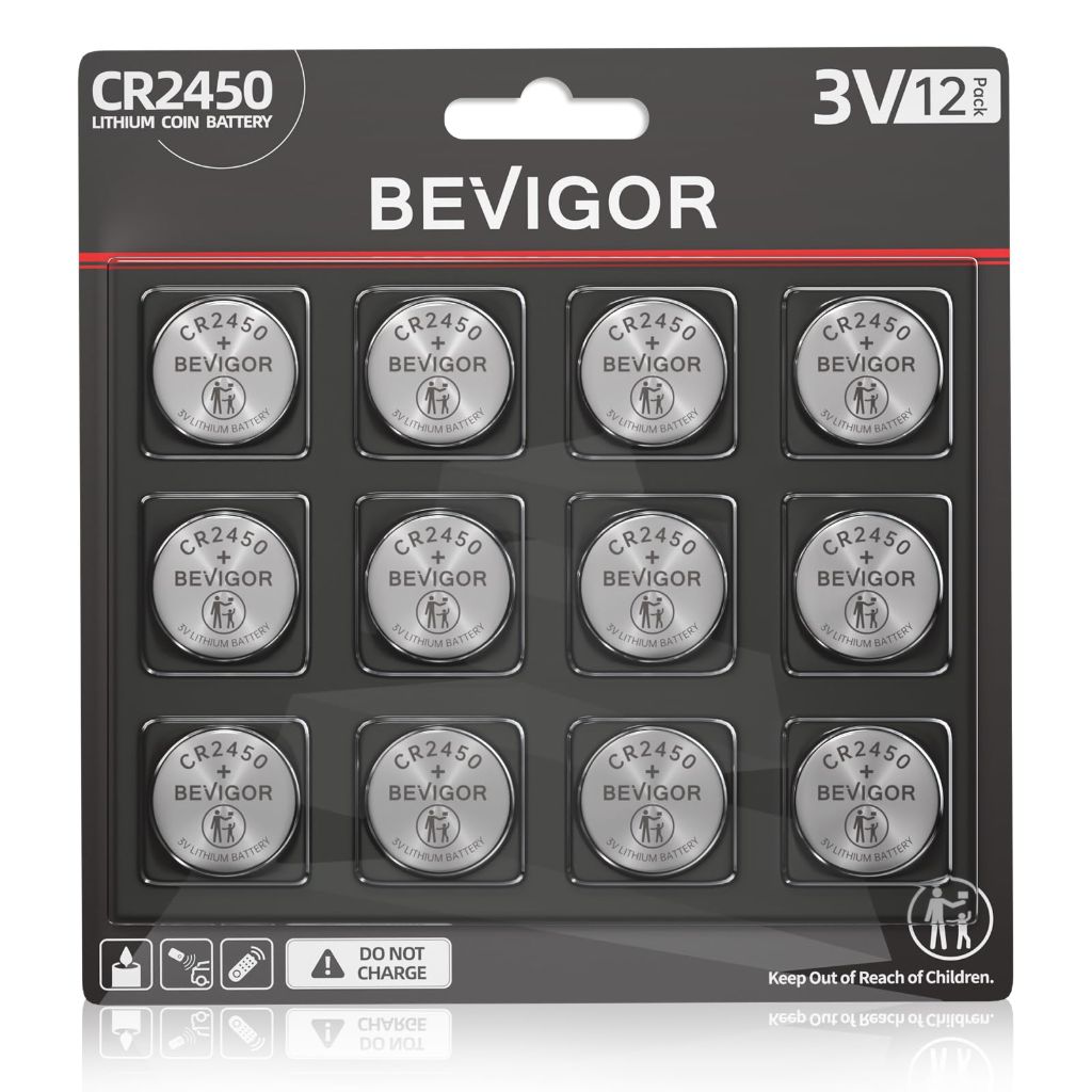 BEVIGOR 2450 Battery CR2450 Lithium 3V (CR2450-12P)