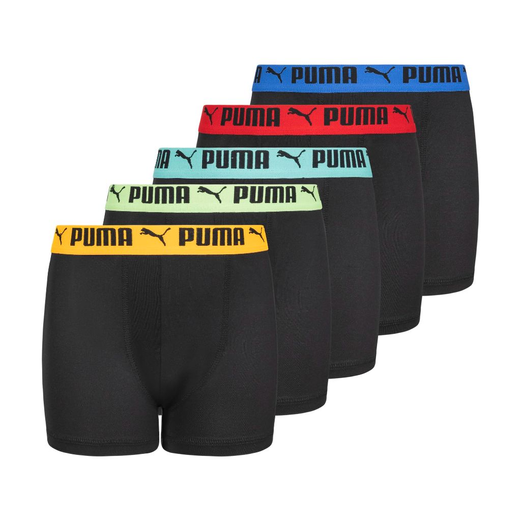 PUMA Boys' Performance Boxer Briefs - Black/Bright, Large