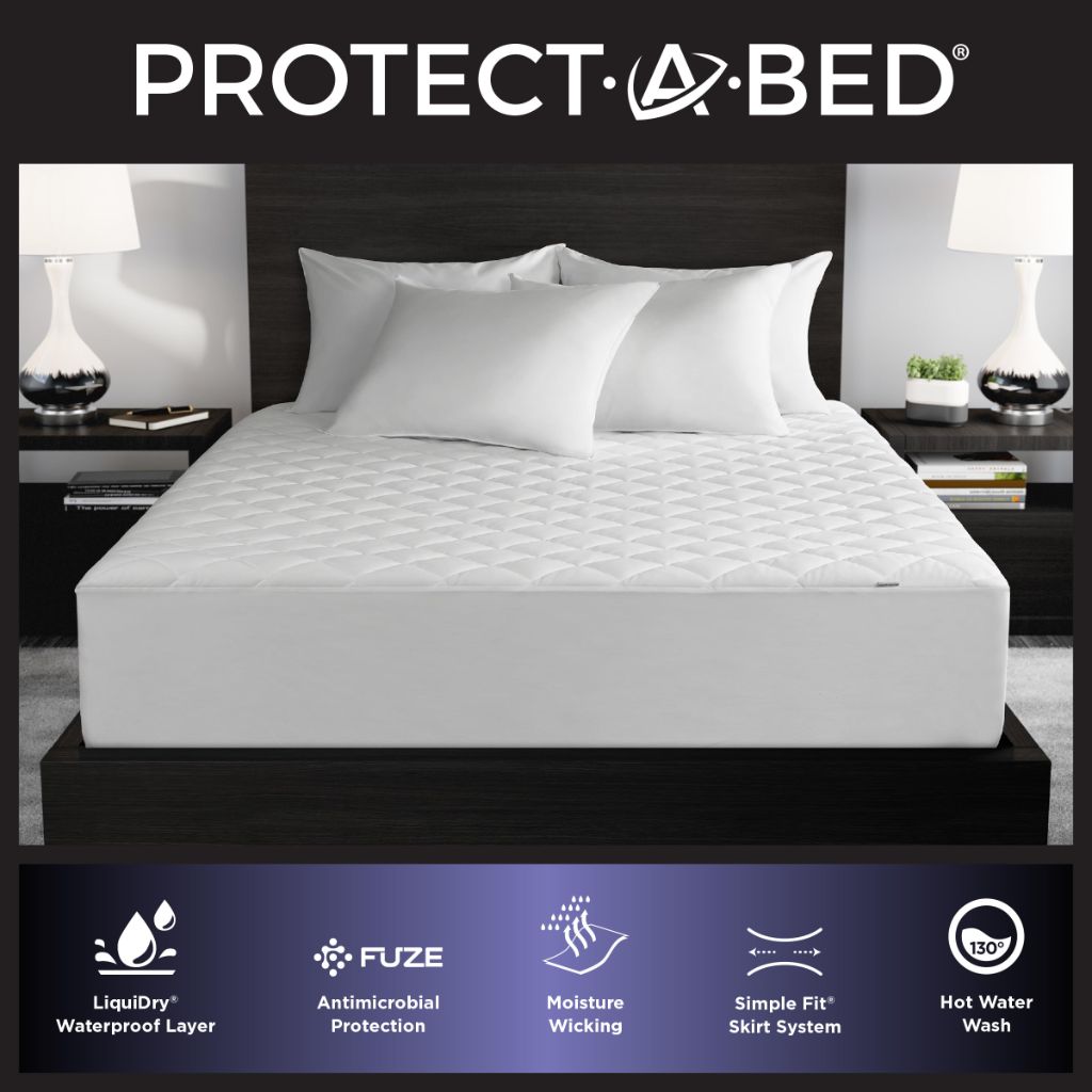 Protect-A-Bed Essential Mattress Pad, 100% Waterproof, Dust Mite Barrier - Full, White (Fits 11"-18" Mattresses)