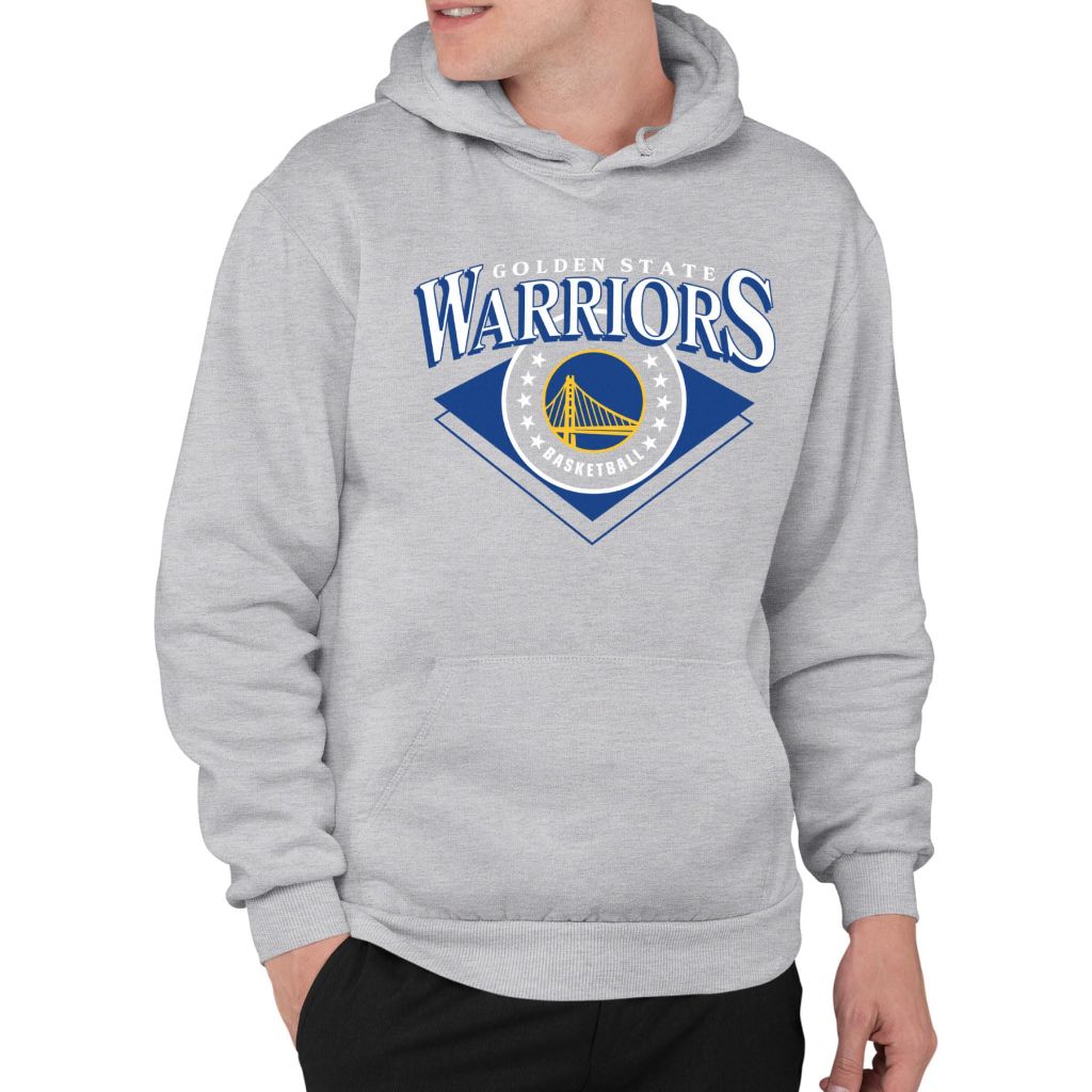 Junk Food Adult NBA Fleece Hoodie - Golden State Warriors, Gray (XL)