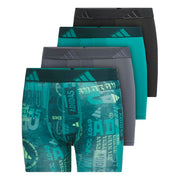 adidas Boys Microfiber Boxer Briefs - Green Print, XL (4 Pairs)