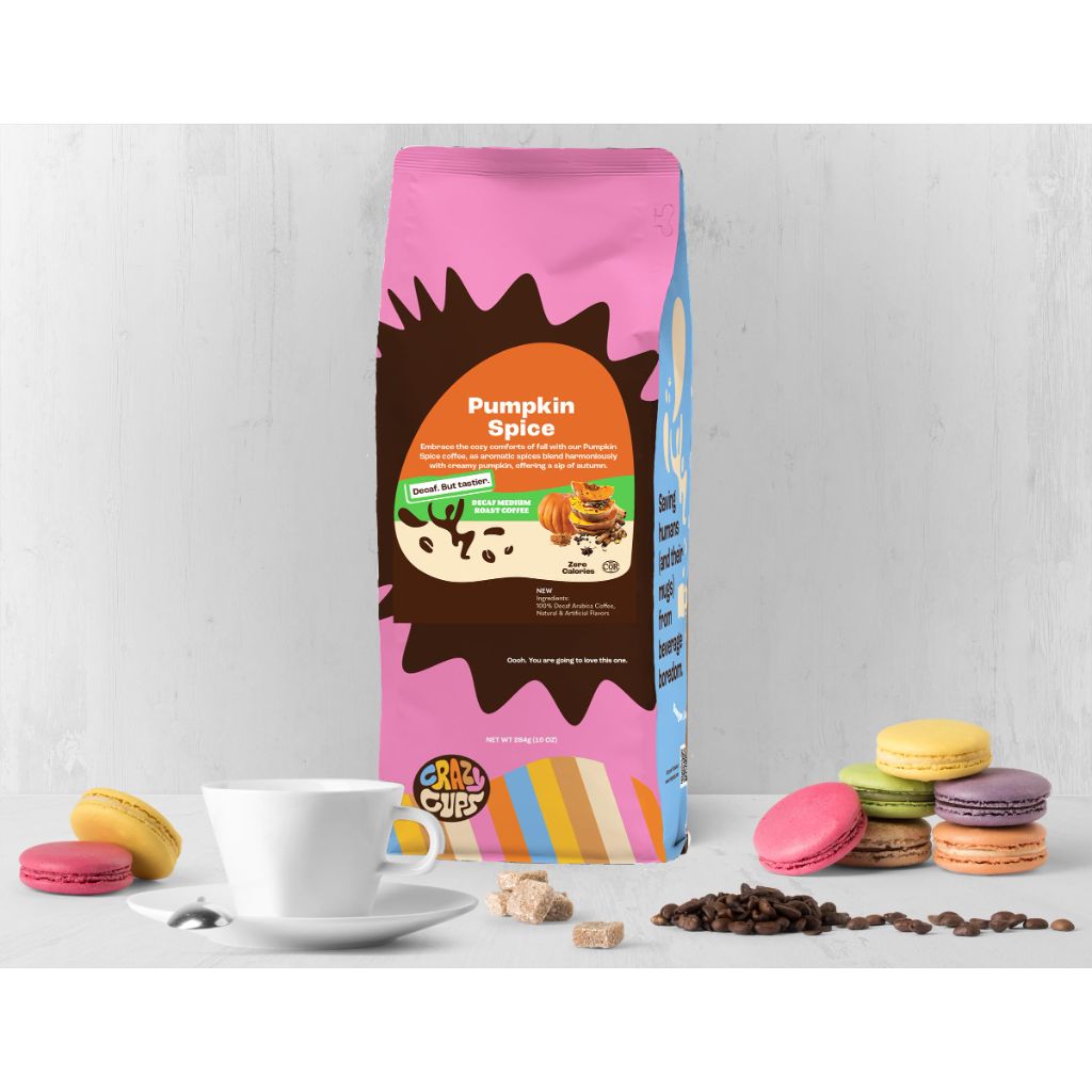 Crazy Cups Decaf Pumpkin Spice Ground Coffee, 10oz