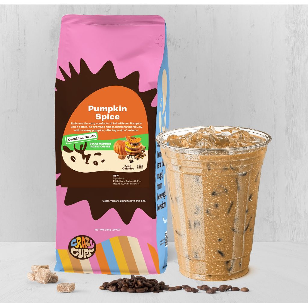 Crazy Cups Decaf Pumpkin Spice Ground Coffee, 10oz