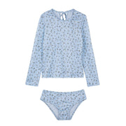 Gottex Girls Long Sleeve Rash Guard Swimwear Set - Lt. Blue Floral, Size 2-3Y