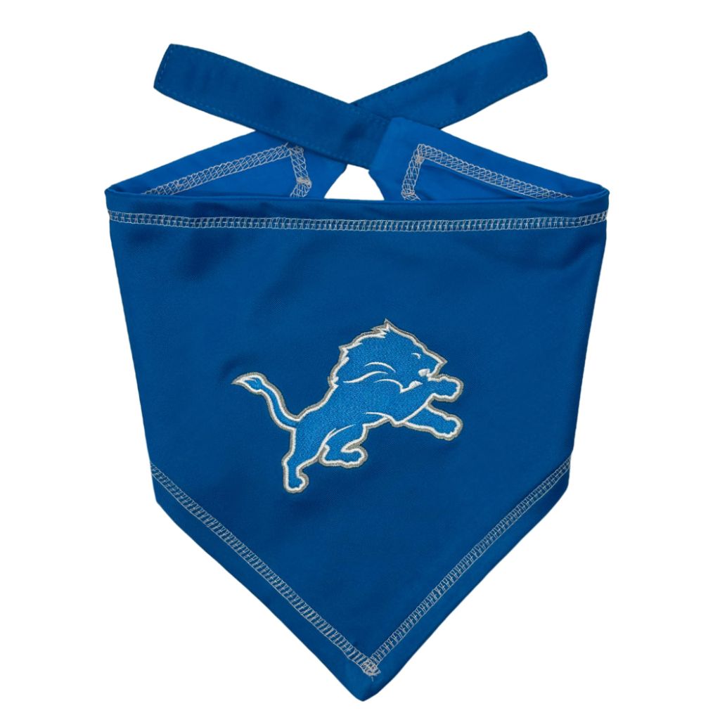 Pets First NFL Tie Around Bandana - Detroit Lions, Honolulu Blue (Small/Medium Dog)