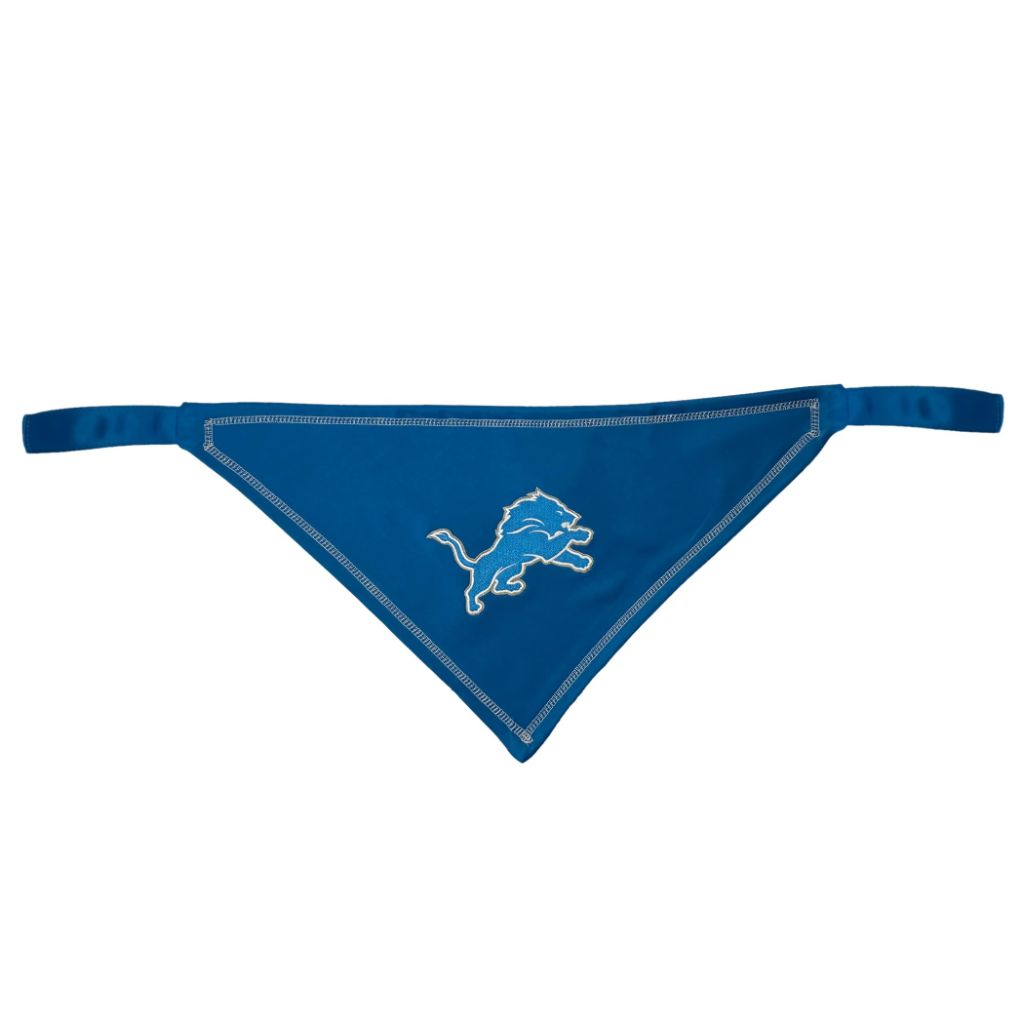 Pets First NFL Tie Around Bandana - Detroit Lions, Honolulu Blue (Small/Medium Dog)