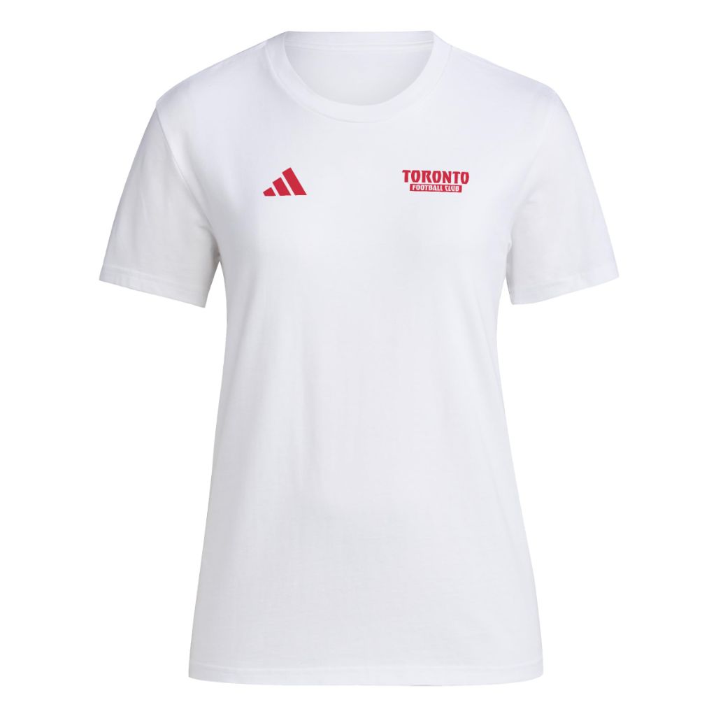 adidas Women's MLS Pre-Game Short Sleeve T-Shirt - Toronto FC, White (M)