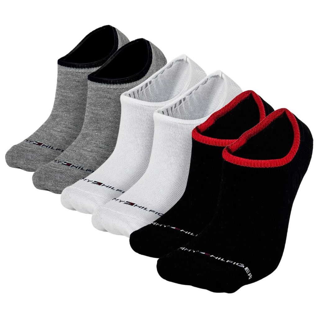 Tommy Hilfiger Men's Flag Logo No-Show Sneaker Liner Socks - 6 Pack (One Size, Gray Assorted)