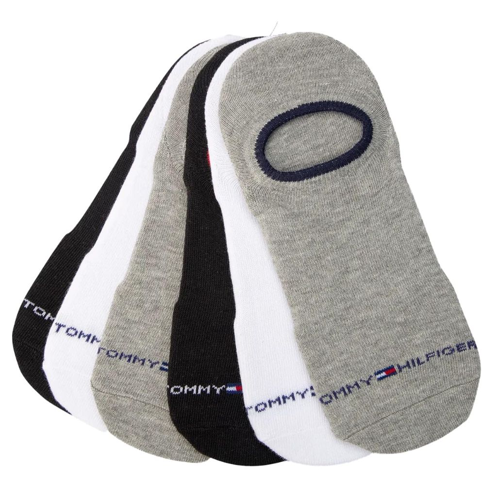 Tommy Hilfiger Men's Flag Logo No-Show Sneaker Liner Socks - 6 Pack (One Size, Gray Assorted)