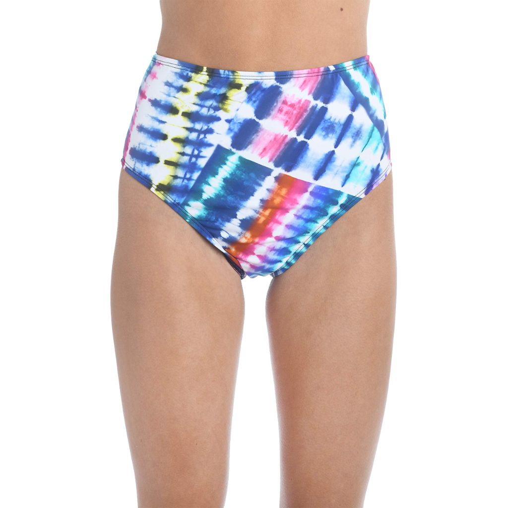 Hobie Women's Hi-Waist Bikini Swimsuit Bottoms - Multi/Tie Dye Trip, Size XS