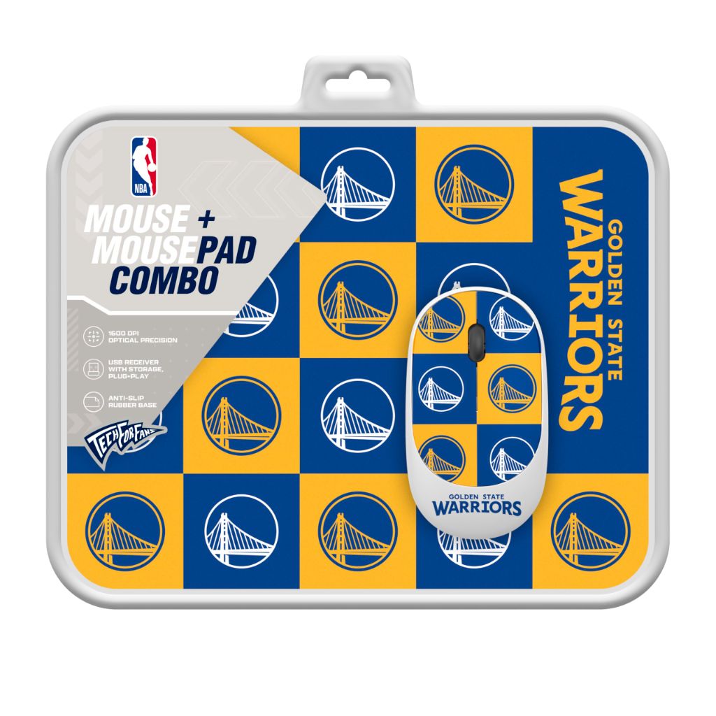 ‎SOAR NBA Wireless Mouse and Mouse Pad- Checkered - Golden State Warriors