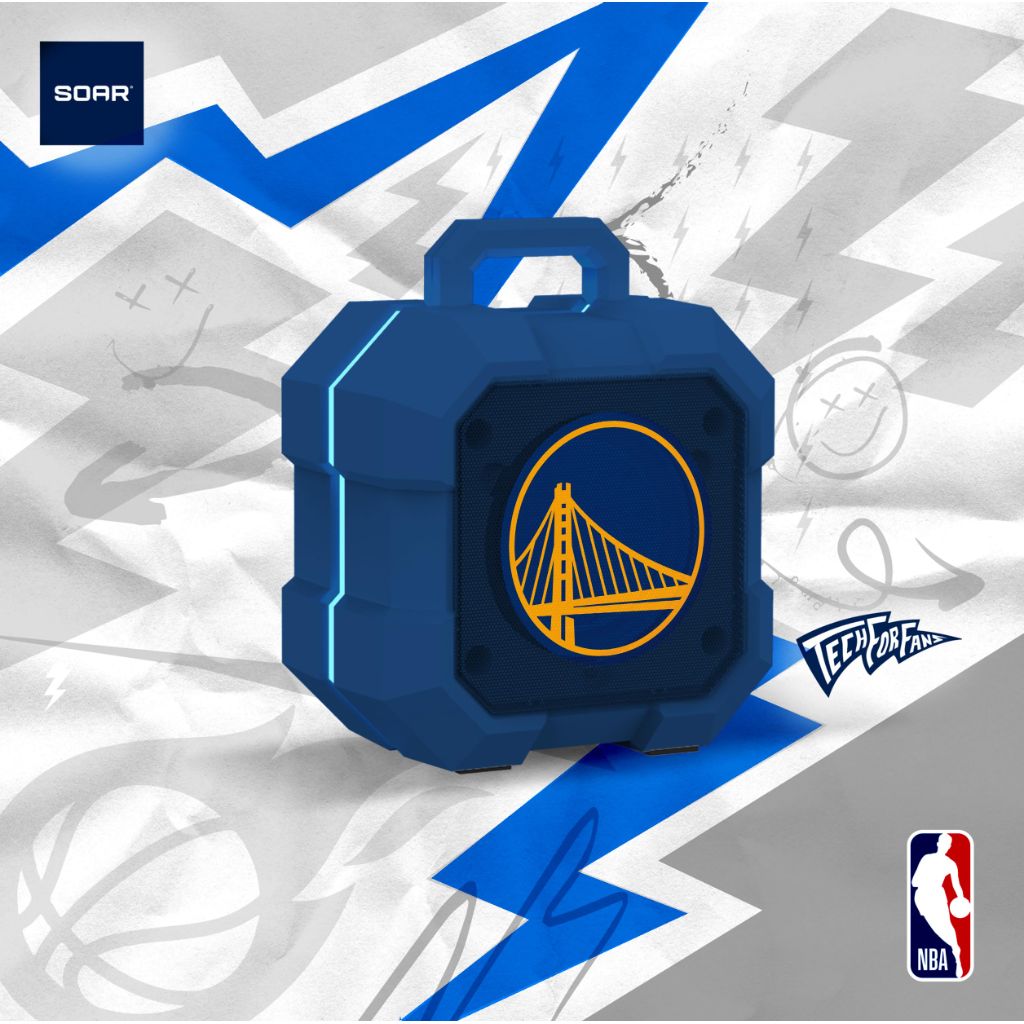 SOAR NBA Shockbox LED Wireless Bluetooth Speaker- Small Portable Speaker