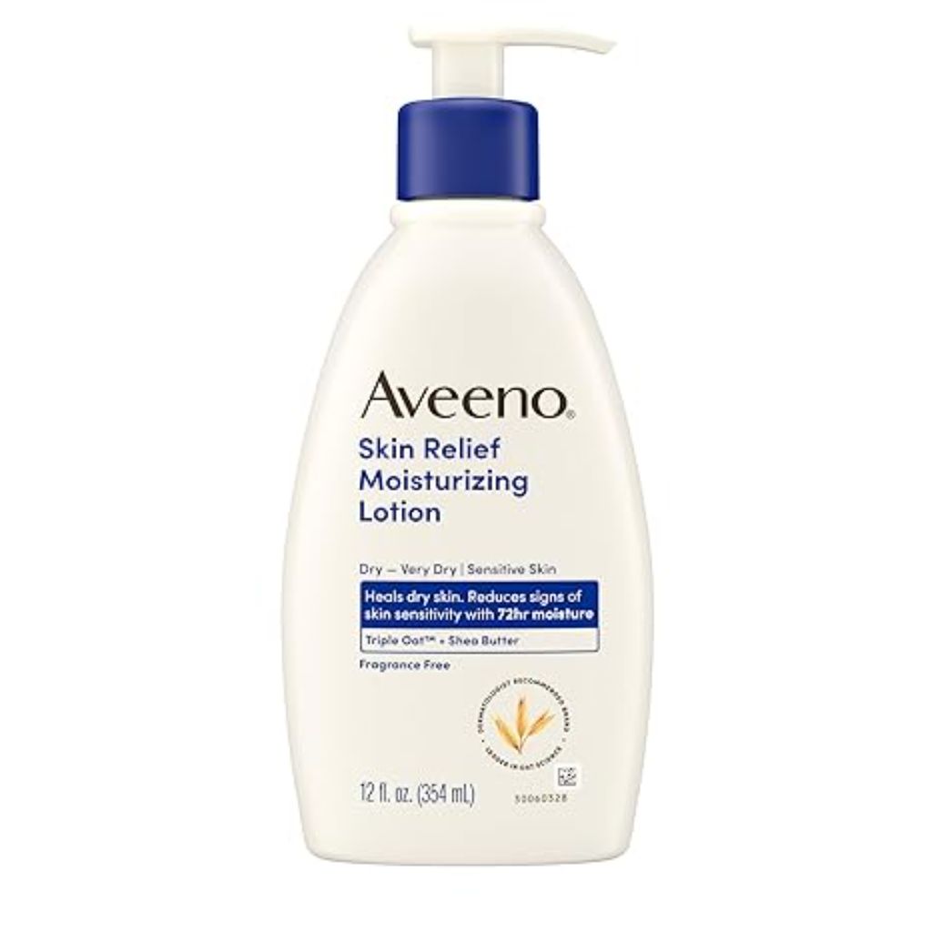 Aveeno Active Naturals Skin Relief Moisturizing Lotion, 12-Ounce Pump Bottles (Pack of 3)