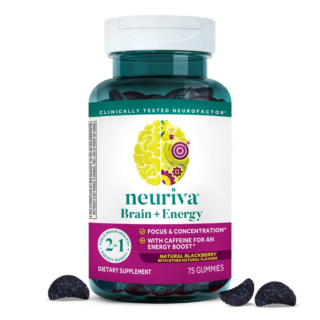 NEURIVA Brain + Energy Gummies - Natural BlackBerry (75ct)