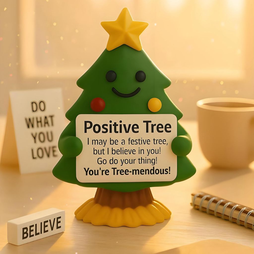 IStatue Hand-Painted Resin 5'' Christmas Tree Figurine Desk Décor (Green Tree)