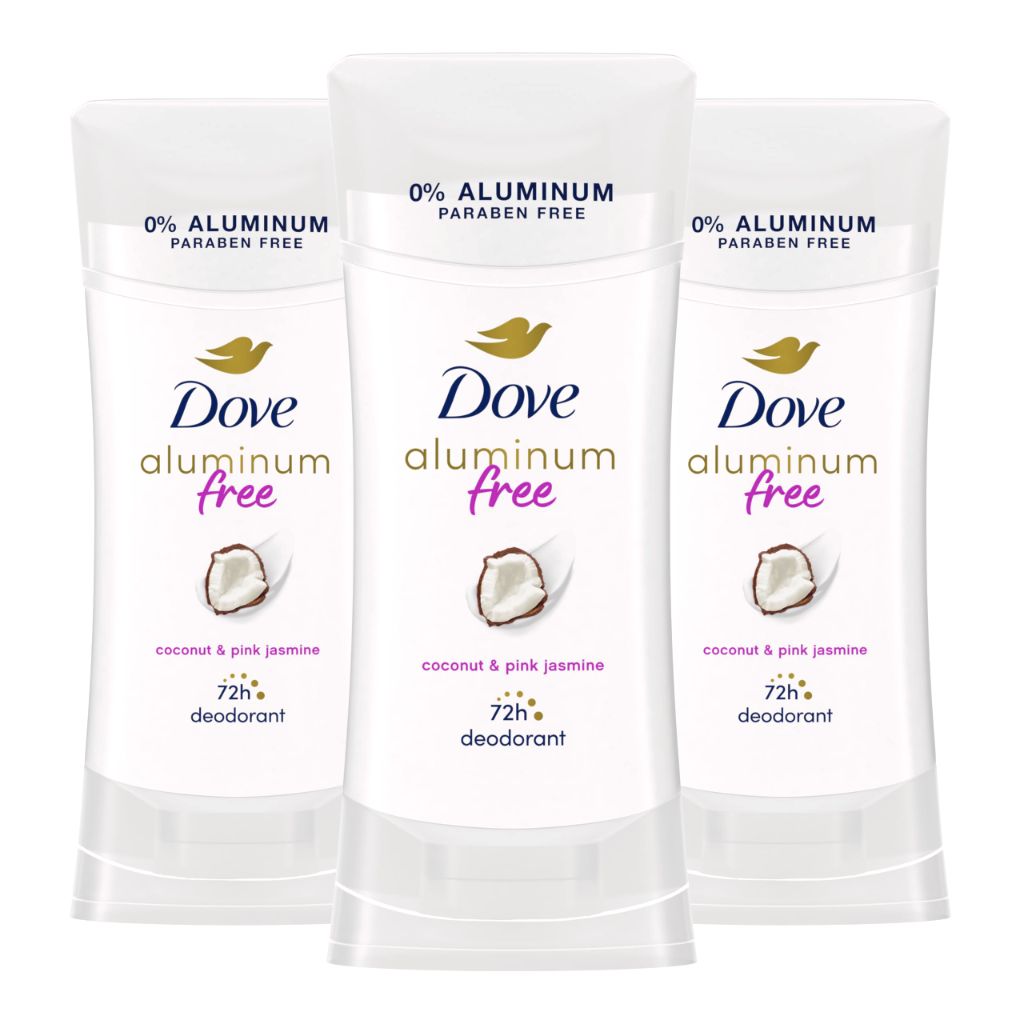 Dove Women's Aluminum Free Deodorant Stick - Coconut and Pink Jasmine, 2.6oz (3 Pack)