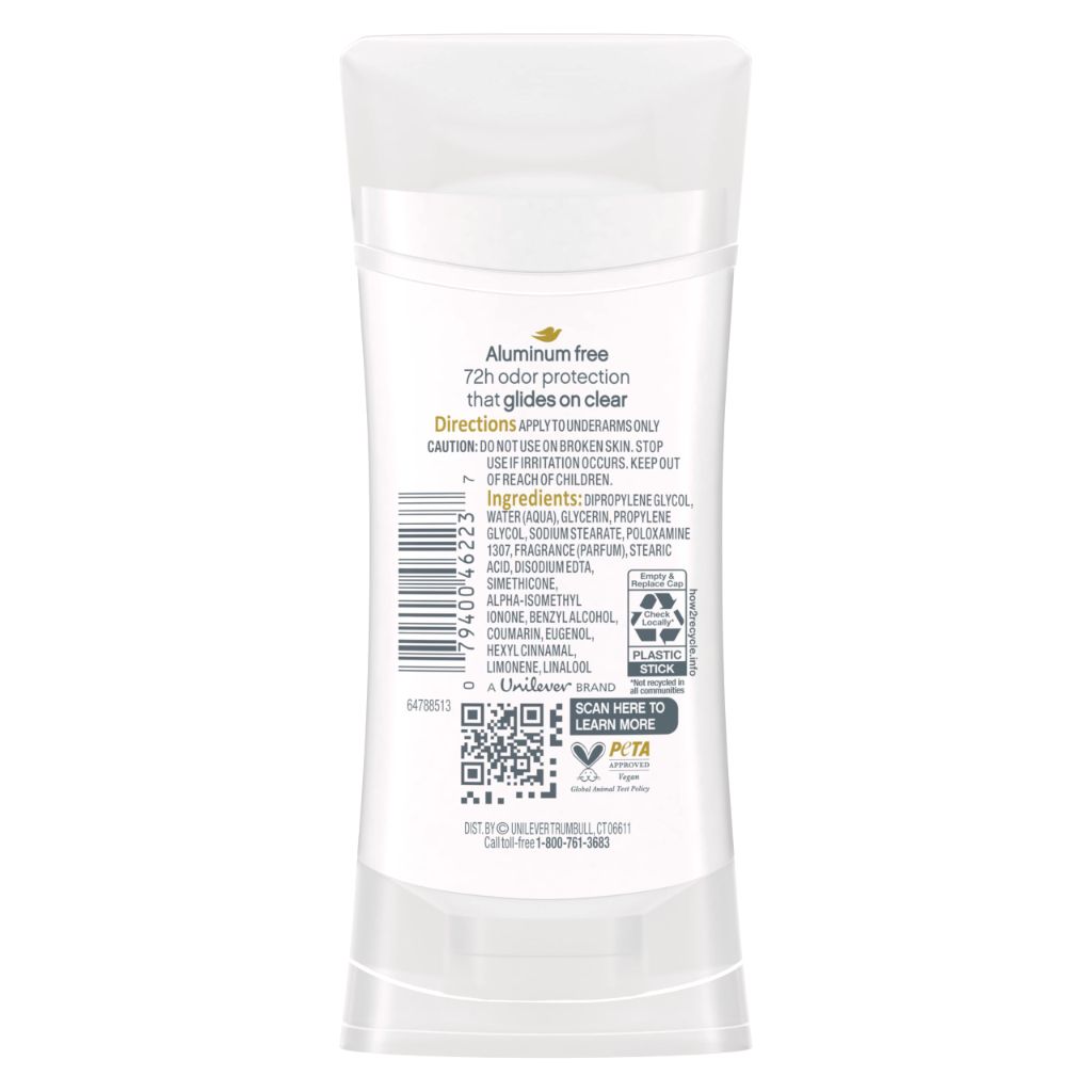 Dove Women's Aluminum Free Deodorant Stick - Coconut and Pink Jasmine, 2.6oz (3 Pack)