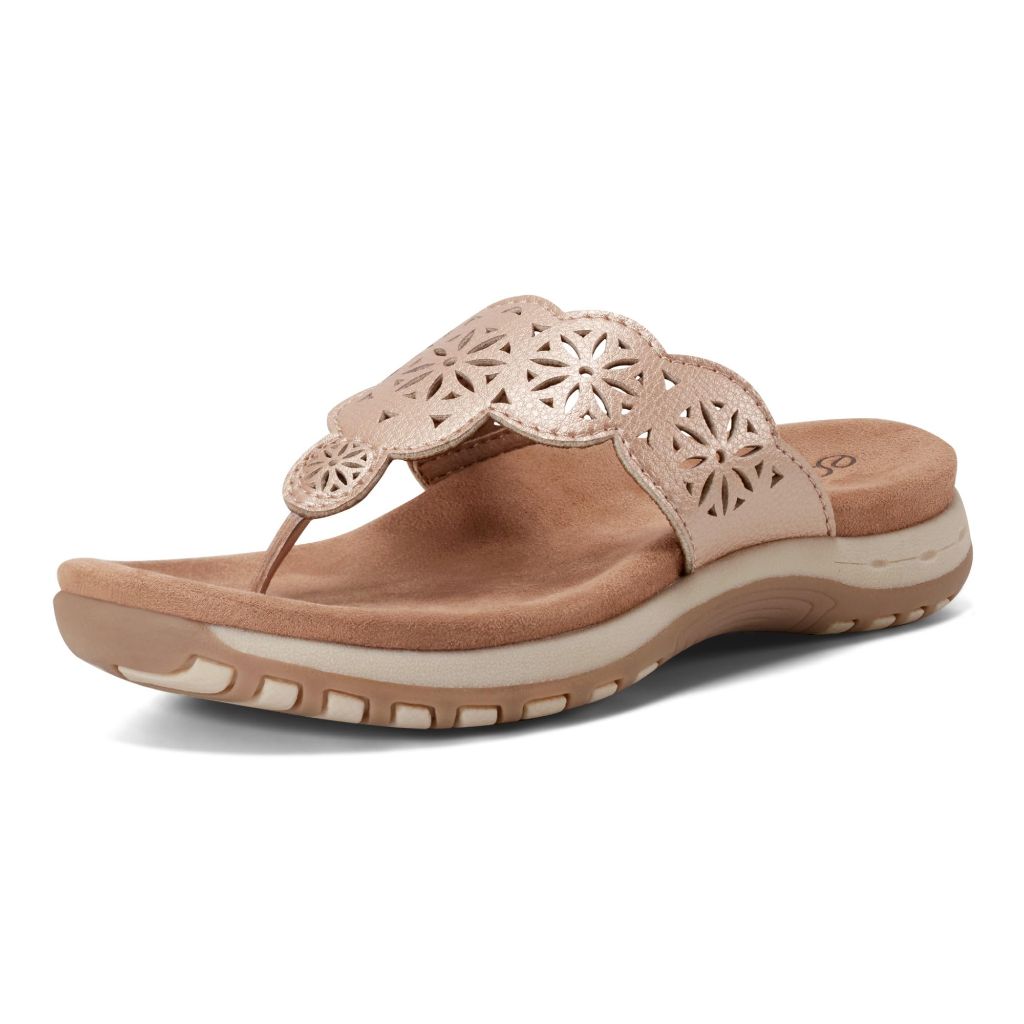 Sz. 8, Earth Sadie Slip-On Flat Sandals - Lt. Pink