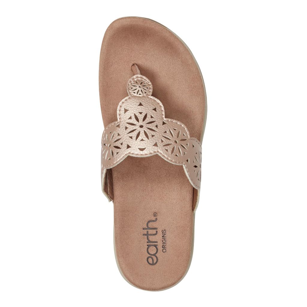 Sz. 8, Earth Sadie Slip-On Flat Sandals - Lt. Pink