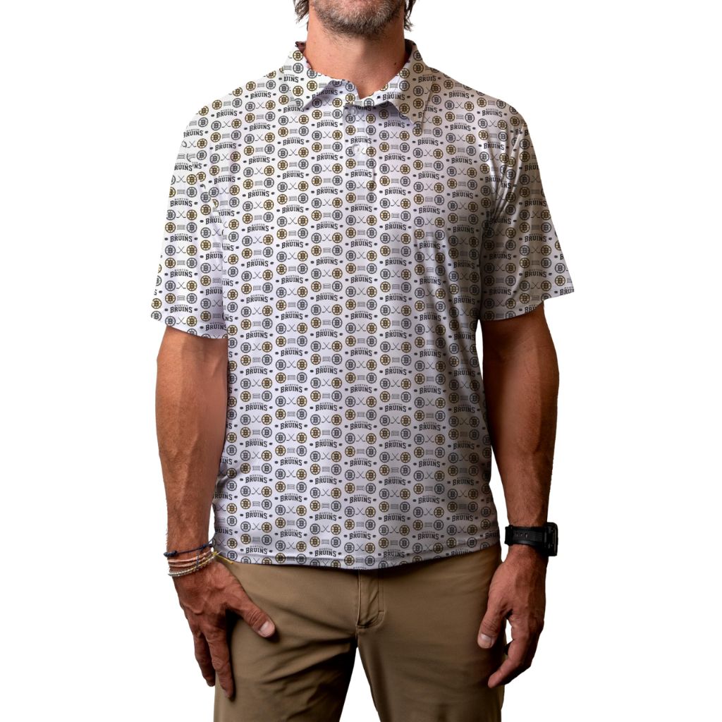 Blue 84 Officially Licensed NHL Short Sleeve Performance Polo - Boston Bruins, Size Medium