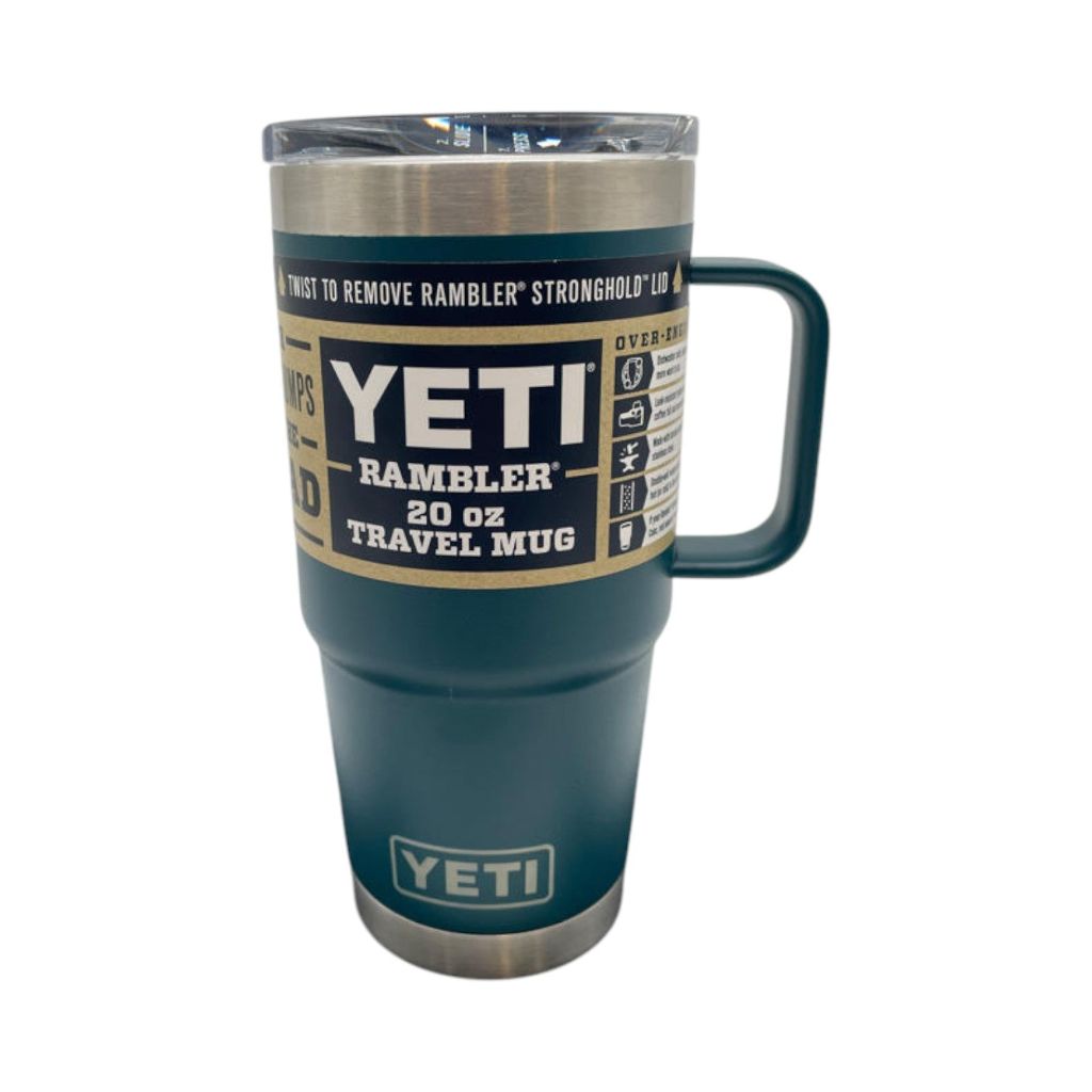 Yeti Rambler 20 Oz Travel Mug Stainless Steel Vacuum Insulated with Stronghold Lid - Agave Teal (Retired)