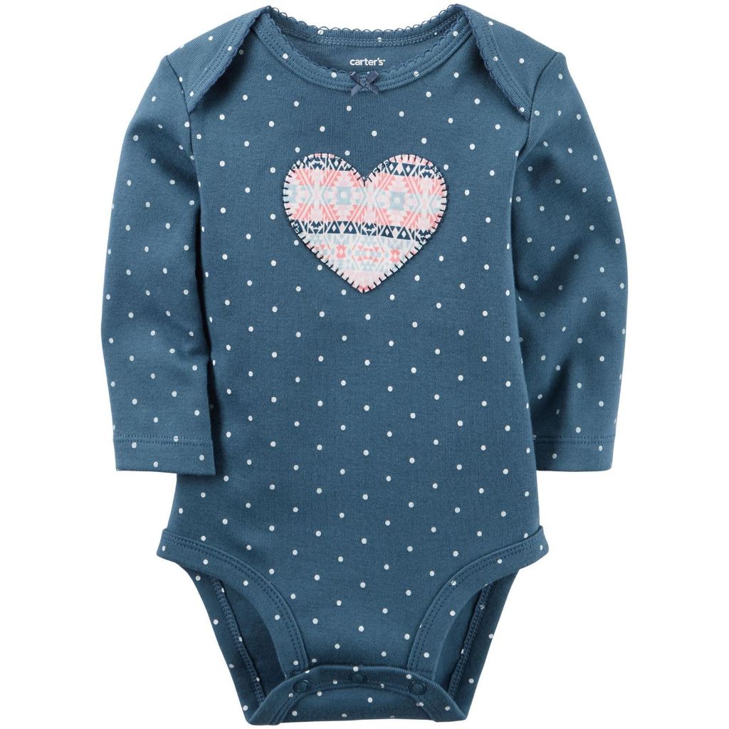 Carter's Baby Girls Single Bodysuit - Navy, Size 18M