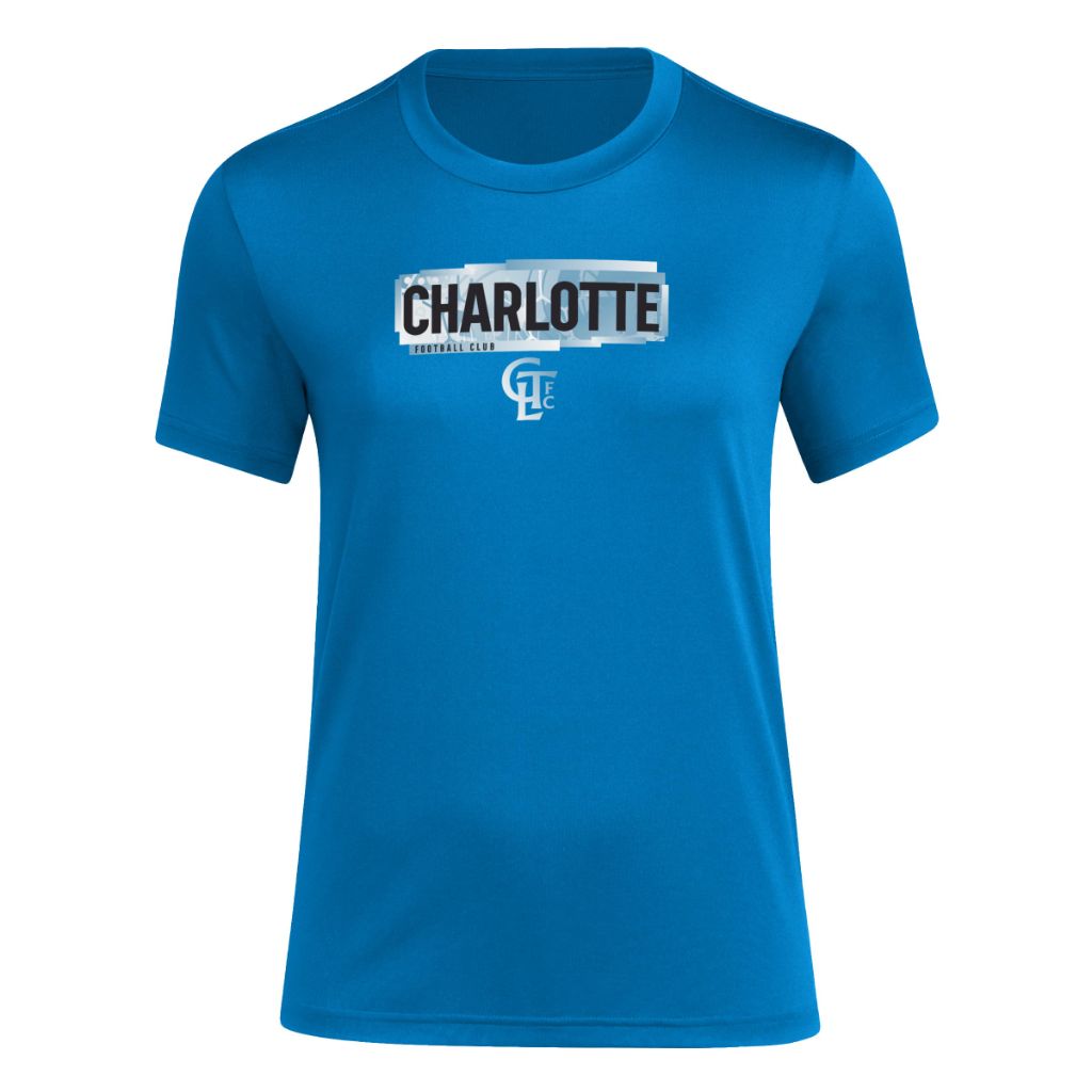 adidas Women's Local Pop Short Sleeve Pre-Game T-Shirt - Charlotte FC, Sharp Blue (3XL)