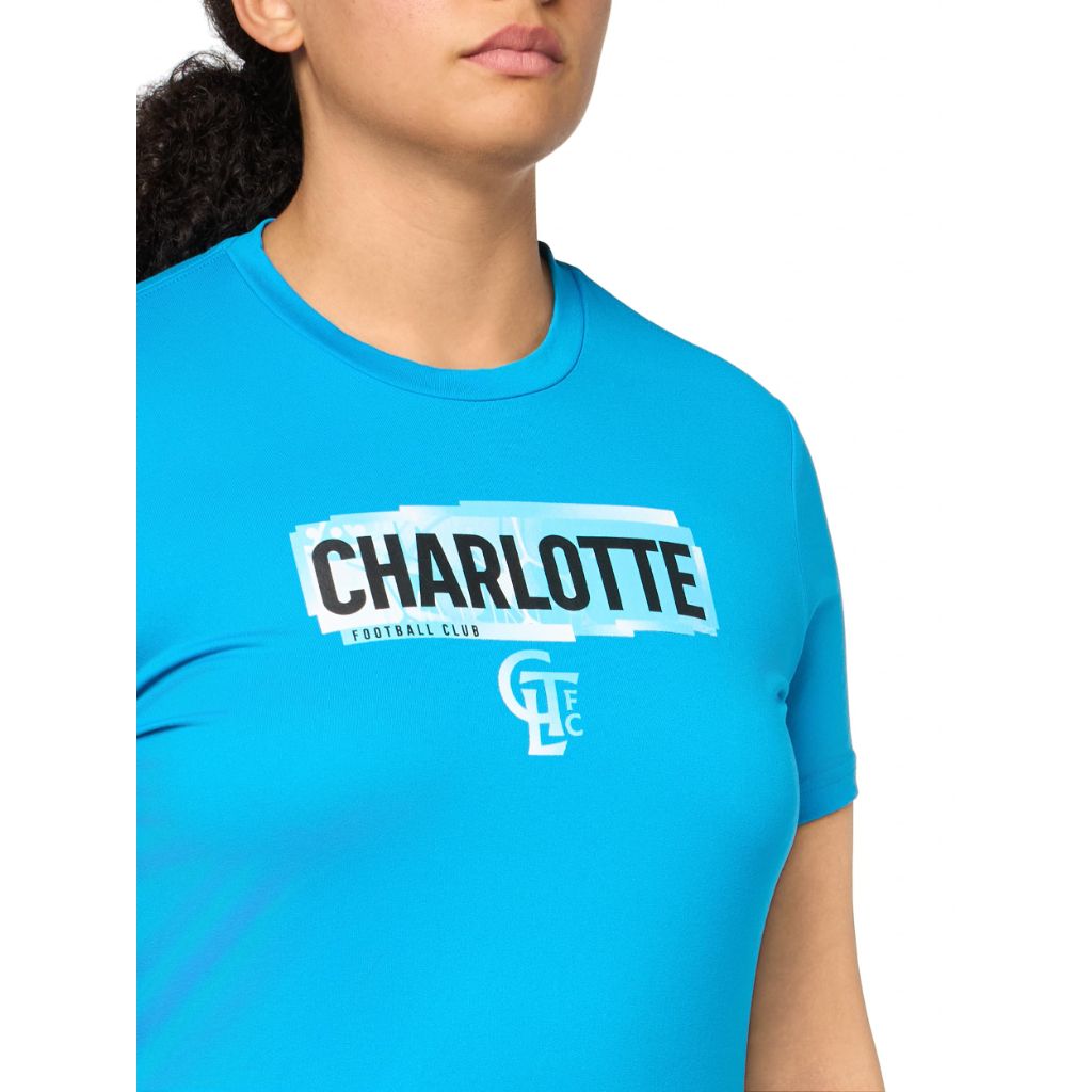 adidas Women's Local Pop Short Sleeve Pre-Game T-Shirt - Charlotte FC, Sharp Blue (3XL)
