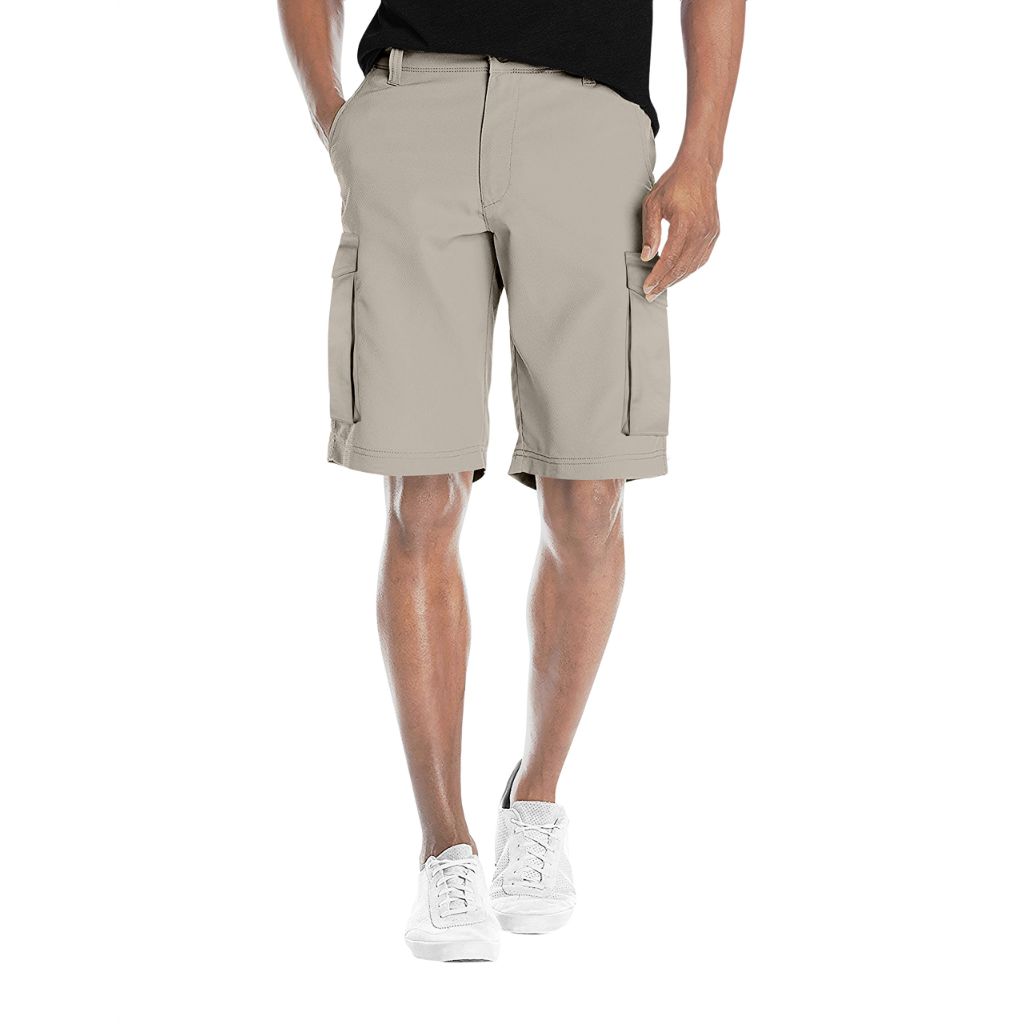 Agile Men's Super Comfy Flex Waist Cargo Shorts - Stone, Size 30