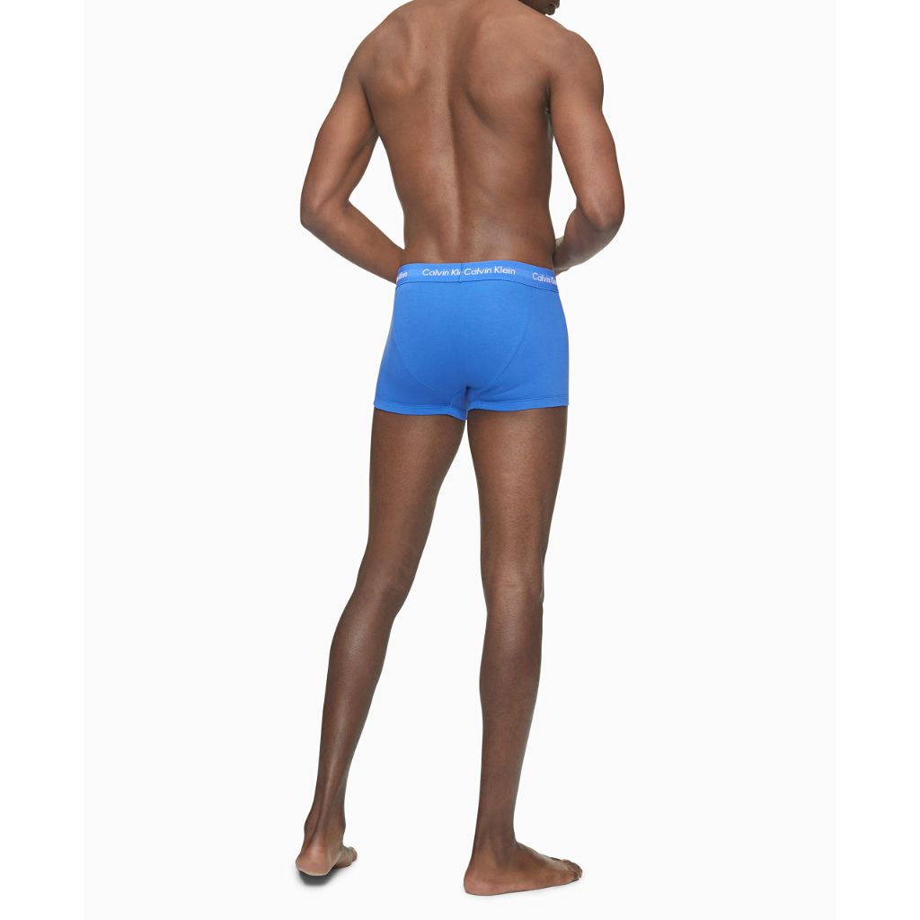 Calvin Klein Men's Low Rise Trunks Boxer Briefs - Blue/Black, Size Small (3 Pairs)