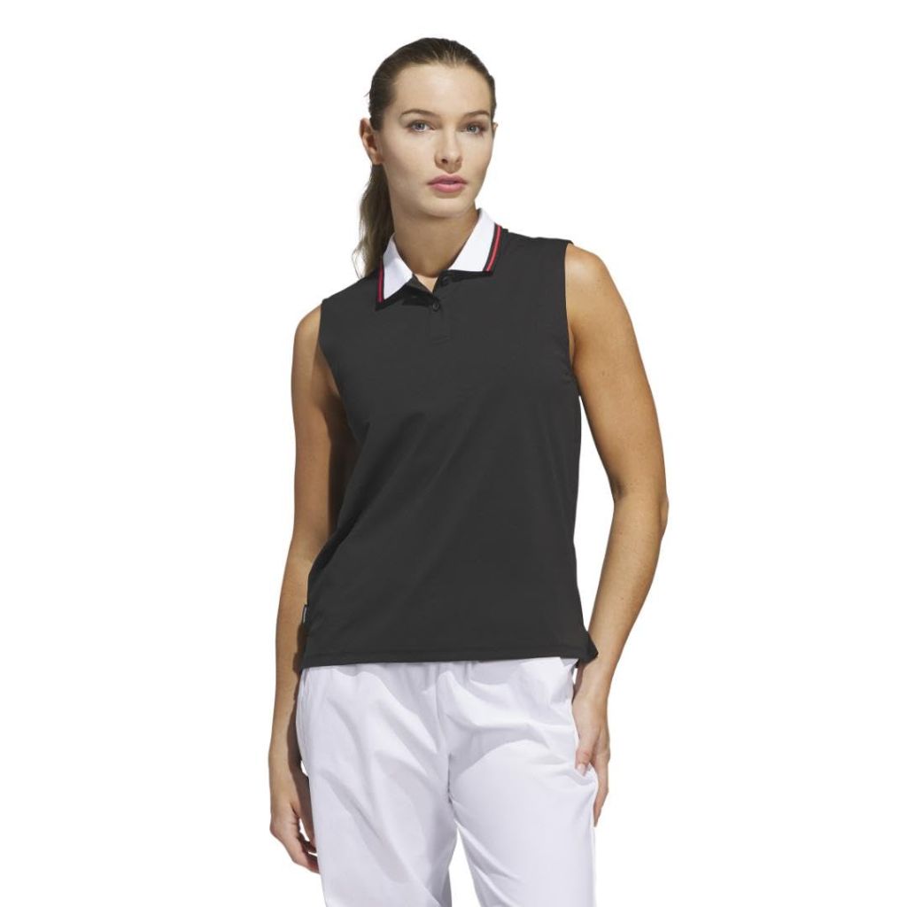 adidas Women's Beyond TwistKnit Polo Tank - Black, Medium